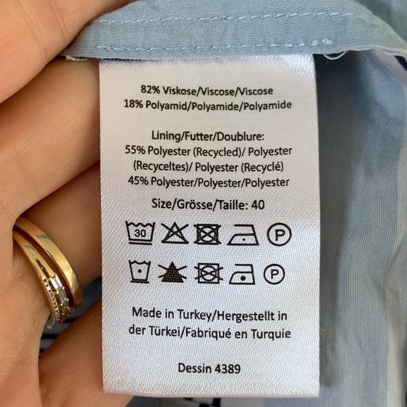 Baum Und Pferdgarten Dress Andromeda Shift Blue Stripe Short Sleeved Size 40 / L - Picture 8 of 9